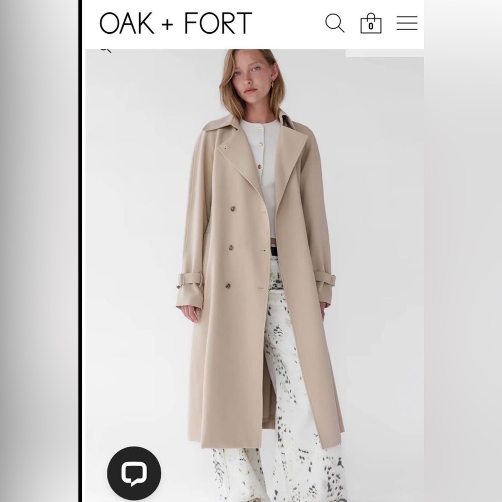 New with tags OAK + FORT Tan Trench Coat